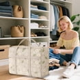 thumbnail image 1 of YSGFHGJW Heavy Duty Storage Bag with Reinforced Handles, Double Zipper, Collapsible Reusable, Large Capacity for Clothes, Quilts, Moving, College Dorms - Beige, 1 Pc, 1 of 8