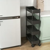 YSGFHGJW Narrow Rolling Storage Cart, Multi-Tier Plastic Organizer with Locking Wheels, Easy to Assemble, for Bathroom Kitchen Living Room - 88x40x15cm