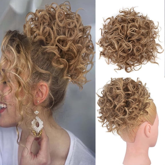 YSGFHGJW Wigs for Women Wig Hair Wraps High Temperature Silk Small Curly Hair Wraps Drawstring Messy Hair Wraps Elastic Net Pull Ponytail Rope Curly Hair