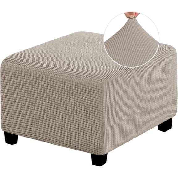 YSH Square Covers, Folding Storage Stool Protector Slipcovers with Elastic Bottom, Soft Jacquard Stool Covers, Dustproof and Machine Washable Furniture Protector