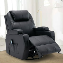 Caberryne Brown Faux Leather Reclining Chair Adjustable Backrest Suitable for Home Theater Small Spaces RV Walmart