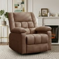 thumbnail image 1 of YSICK Massage Swivel Rocker Recliner Chair Linen Fabric for Living Room,Brown, 1 of 6