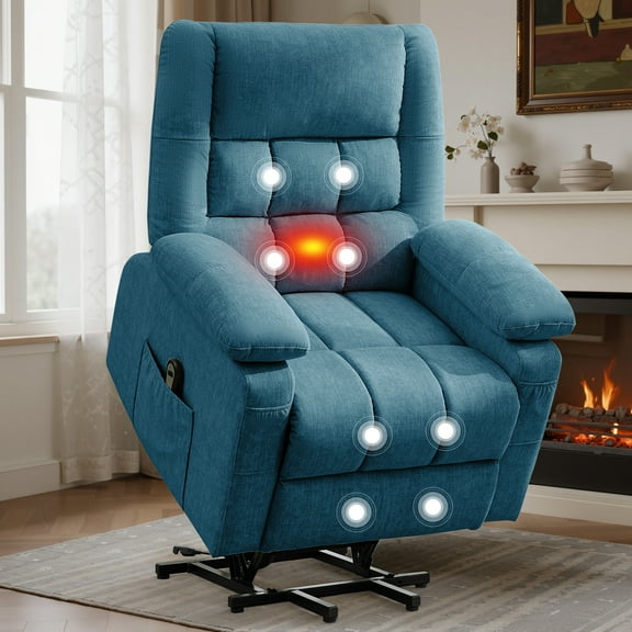 YSICK Power Lift Recliner Chair for Elderly with Massage and Heat for Living Room,Blue