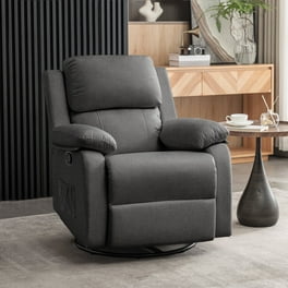 Swivel Rocker Recliner Chair 360 Micro Velboa Rocker Chair for Nursery Manual Small Recliners for Small Spaces Living Room Dark Brown Walmart