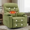 thumbnail image 1 of YSICK Swivel Rocker Recliner Chair with Massage Linen Fabric for Living Room,Green, 1 of 6