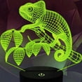 thumbnail image 1 of YSITIAN 3D Lizard Night Light Lamp Illusion 7 Color Changing Touch Switch Table Desk Decoration Lamps Acrylic Flat ABS Base USB Cable Birthday Gift Toys E1116-61, 1 of 3