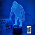 thumbnail image 1 of YSITIAN 3D Night Light Ape Gorilla LED Nightlight Baby Nursery Monkey Lamp for Kids' Room Home Décor Xmas Birthday Gifts with 16 Color Changing YT-7646, 1 of 7