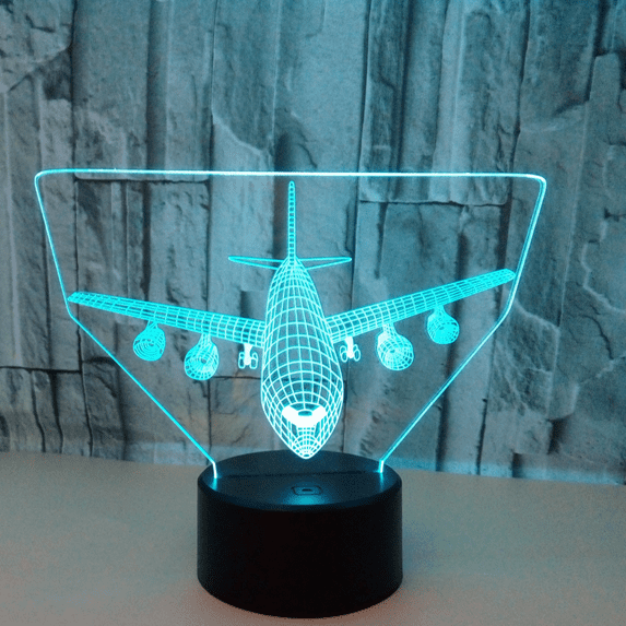 YSITIAN Airplane Night Light 3D Illusion Lamp 7 Color Changing Touch Control LED Table Desk Decor Lamps Christmas Birthday Gifts for Kids Boys Pilot Plane Lover (Style A) YT-14319
