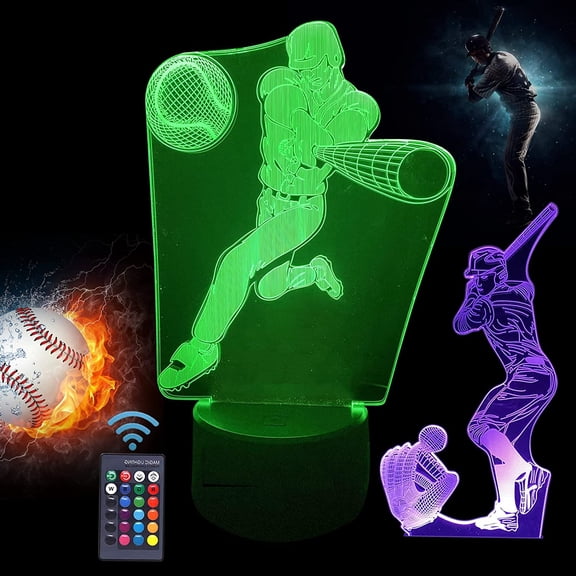 YSITIAN Baseball 3D Night Light,Baseball Gifts for Boys 7-14 Baseball Night Light give Gifts for Baseball Players for Xmas Holiday Teen boy Gift Birthday Gif G1116-350