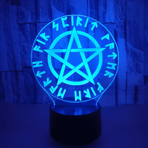YSITIAN Creative Pentagram 3D Light Seven Color Creative 3D Pentagram Night Light Lovely 7 Color Change USB Led Kids Lamp（Style 8） YT-14430