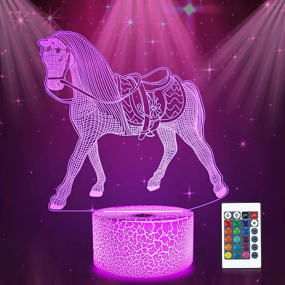 YSITIAN Horse Night Light for Girls, Horse Lamp for Kids Room Decor with 16 Colors Change Remote Control & Timer, Birthday Gifts for Boys Girls Horse Lovers YT-7562