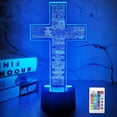 thumbnail image 1 of YSITIAN Jesus Cross 3D Night Light, Christ Optical Illusion Lights 16 Colors Change with Remote Control, The Lord Desk Lamps Room Home Decor Xmas Birthday Eas I1116-187, 1 of 8