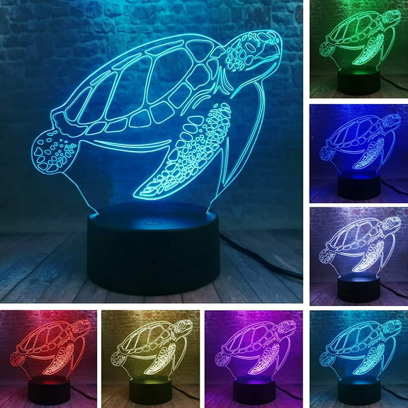 YSITIAN Ocean Sea Turtle Lamp Nursery Night Light Funny 7 Colors Change USB Powered with Smart Controller Child Kids Bedroom Decor Boys Girls Baby Xmas Toys Gifts YT-7673