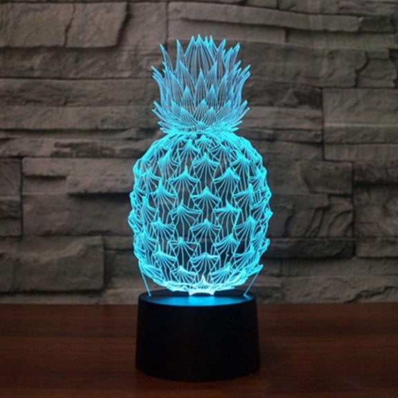 YSITIAN Pineapple 3D Illusion Lamp LED Pineapple Ananas Night Light for Living Bed Room Decoration USB Operated 7 Changing Colors Desk Table Lamp Light F1116-342