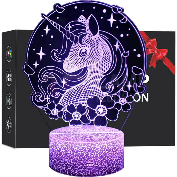 YSITIAN Unicorn 3D Led Illusion Lamp Unicorn Night Light for Kids Remote & Smart Touch 16 Colors Changing Dimmable Unicorn Toys G1116-462