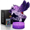 thumbnail image 1 of YSITIAN Unicorn Lamp，Unicorn Night Lights for Girls Bedroom，3D Illusion Lamp Unicorn Lights for Kids Room，Gifts for 5 6 7 8 Year Old Girls YT02-384, 1 of 7