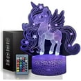 thumbnail image 1 of YSITIAN Unicorn Lamp，Unicorn Night Lights for Girls Bedroom，3D Illusion Lamp Unicorn Lights for Kids Room，Gifts for 5 6 7 8 Year Old Girls YT02-385, 1 of 7