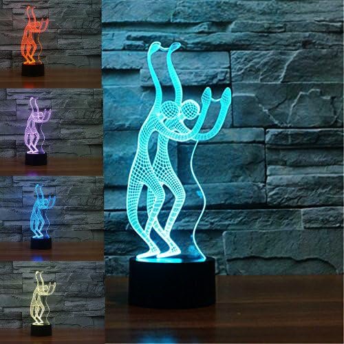 YSITIANNA 3D Abstract Ballet Dancers Yoga Night Light Table Desk Optical Illusion Lamps 7 Color Changing Lights LED Table Lamp Xmas Home Love Birthday Children Kids Decor Toy Gift STNL#3514