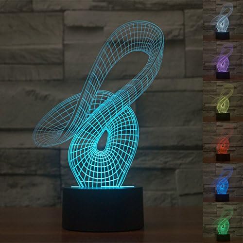 YSITIANNA 3D Abstract Night Light Touch Switch Decor Table Desk Optical Illusion Lamps 7 Color Changing Lights LED Table Lamp Xmas Home Love Birthday Children Kids Decor Toy Gift STNL#3526