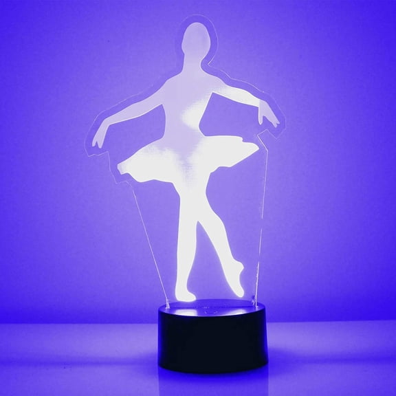 YSITIANNA 3D Ballet Night Light Lamp Illusion Led 7 Color Changing Touch Switch Table Desk Decoration Lamps Acrylic Flat ABS Base USB Cable Toy STNL#1859