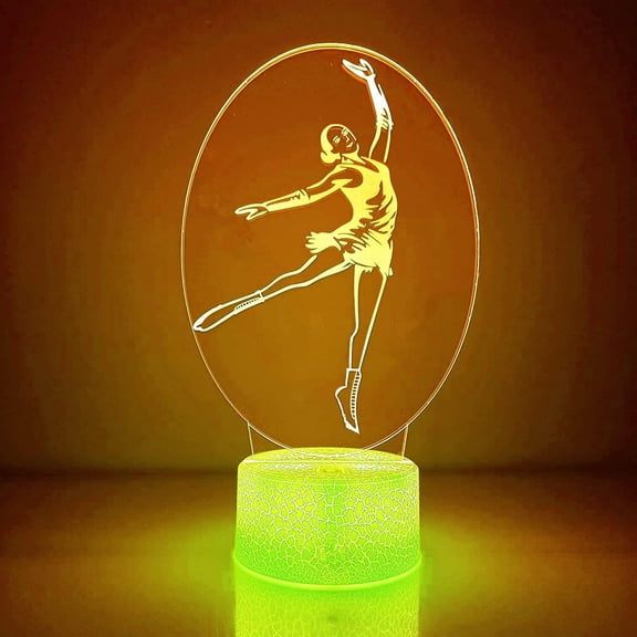YSITIANNA 3D Ballet Night Light led Lamp Illusion 7 Color Changing Touch Switch Table Desk Decoration Lamps Birthday Gift Acrylic Base USB Cable Toy STNL#1714