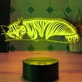 thumbnail image 1 of YSITIANNA 3D Cat Animal Night Light Lamp Illusion Led 7 Color Changing Touch Switch Table Desk Decoration Lamps Acrylic Flat ABS Base USB Cable Toy (Bus) STNL#2346, 1 of 4