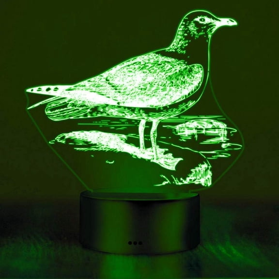 YSITIANNA 3D Dove Bird Shape Night Light 16 Color Change LED Remote Control Table Desk Lamp Acrylic Flat ABS Base USB Home Decoration Birthday Xmas Kid Children Gift STNL#2493