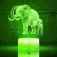 thumbnail image 1 of YSITIANNA 3D Elephant Night Light Decor Table Desk Optical Illusion Lamps 7 Color Changing Lights LED Table Lamp Xmas Home Love Birthday Children Kids Decor Toy Gift STNL#3781, 1 of 4