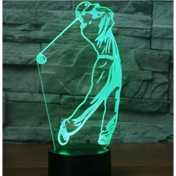 YSITIANNA 3D Golf Night Light Table Desk Optical Illusion Lamps 7 Color Changing Lights LED Table Lamp Xmas Home Love Birthday Children Kids Decor Toy Gift STNL#3538