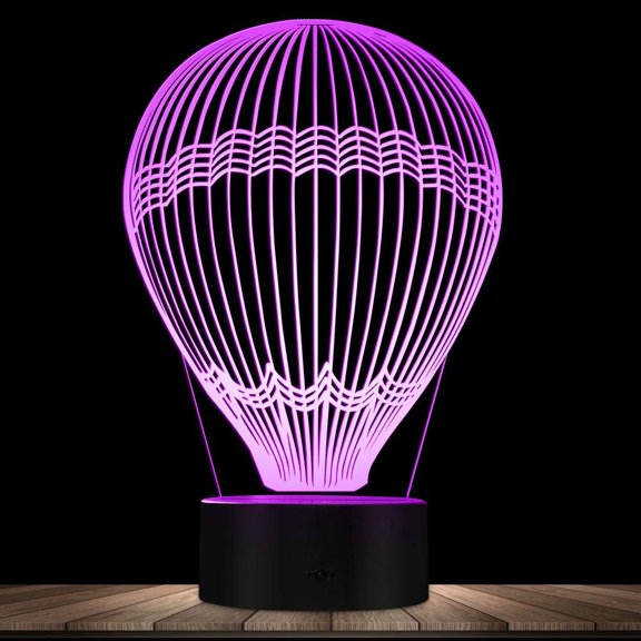 YSITIANNA 3D Hot Air Balloon Night Light Lamp Illusion Led 7 Color Changing Touch Switch Table Desk Decoration Lamps Gift with Acrylic Flat ABS Base USB Cable Toy STNL#1409