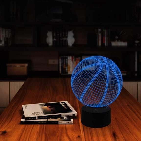 YSITIANNA 3D Illusion Lamp Basketball Decor 16Colors Changing Night Light Smart Touch Sensor Remote Control Bedside Lamps Bedroom Home Decoration for Kids Boys & Girls Women Birthday STNL#2872