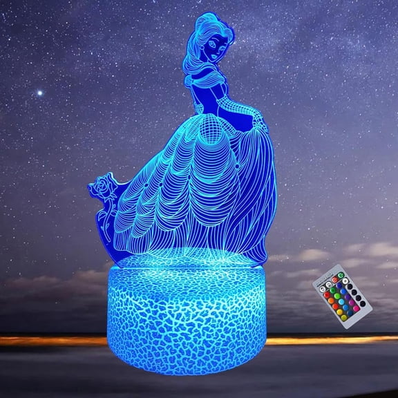 YSITIANNA 3D Illusion Night Light, LED Lamp for Kids,16 Colors Changing Touch & Remote Control Xmas Bedroom Decor Desk Table Lamps for Girls Boys STNL#4385