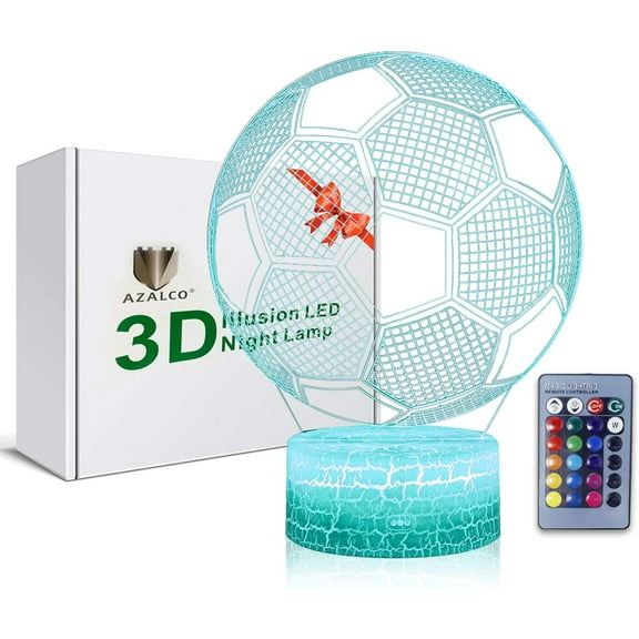 YSITIANNA 3D Illusion Soccer Night Light,Football Led Lamp 16 Color Change Smart Touch&Remote Control Teenager Christmas Gifts Xmas Gift Party Gifts for Girls Kids Home Decor STNL#4778