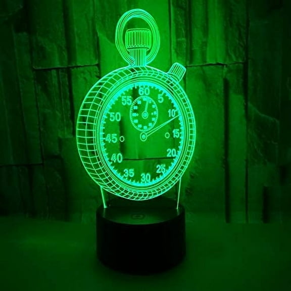 YSITIANNA 3D LED Hologram Illusion Night Light Changing BedroomClock Shape Light Touch Switch Home Table Desk (Clock Shape) STNL#2826