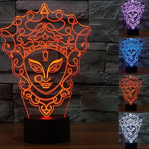 YSITIANNA 3D Mask Night Light Touch Switch Decor Table Desk Optical Illusion Lamps 7 Color Changing Lights LED Table Lamp Xmas Home Love Birthday Children Kids Decor Toy Gift STNL#3810