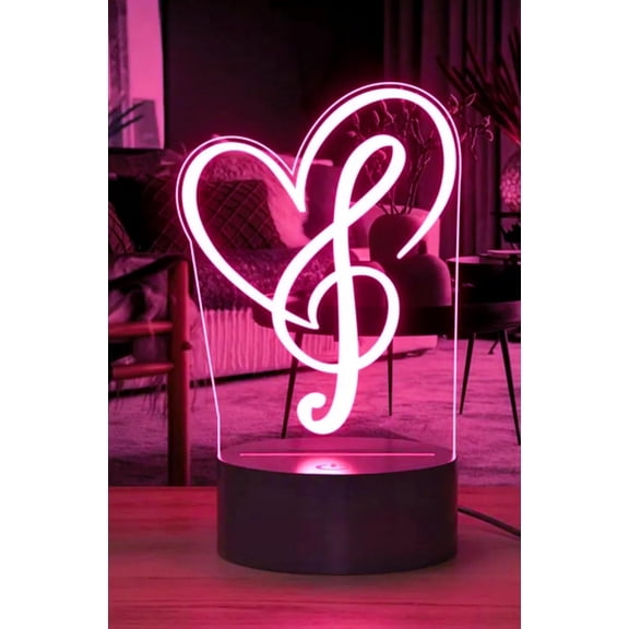 YSITIANNA 3D Music Note Night Light Optical Illusion Led Lamp with 7 Colors Changing Birthday Xmas Gift for Boys and Girls Kids Children Room Decor STNL#4757