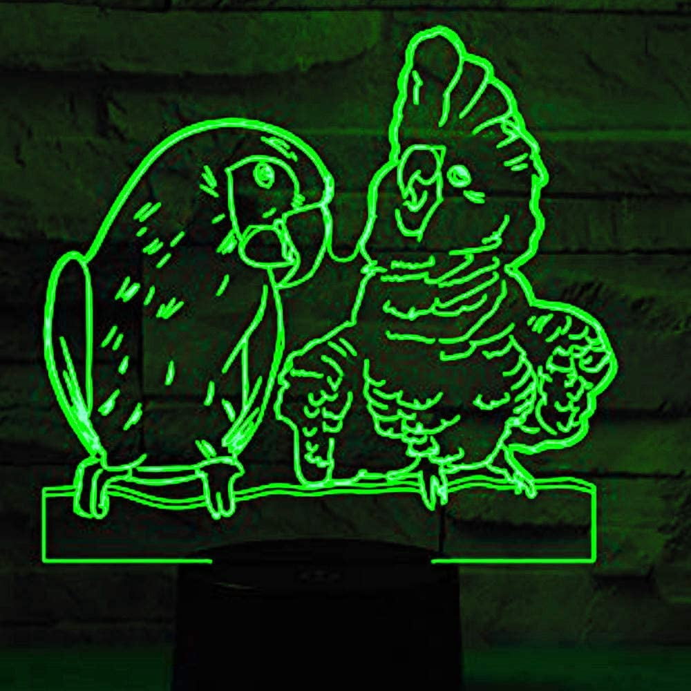 Photo inspiration: Parrot Reality Cages With Led Lights Reference: Ysitianna 3D Parrot Bird Light Led Touch Switch Decor Table
