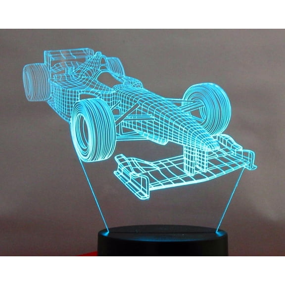 YSITIANNA 3D Racing car Night Light Table Desk Optical Illusion Lamps 7 Color Changing Lights LED Table Lamp Home Love Birthday Children Kids Decor Toy Gift STNL#3819
