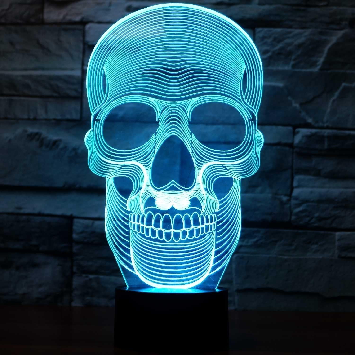 Skull Night Light Lamp – 3D Resin Gothic Décor With Color-Changing LED, 20cm, For Halloween, Horror Parties & Home Accents