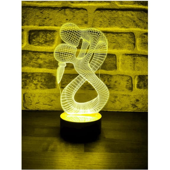 YSITIANNA 3D Yoga Lover Night Light Lamp Illusion 7 Color Changing Touch Switch Table Desk Decoration Lamps Acrylic Flat Base USB Cable Birthday Gift Toys STNL#2317