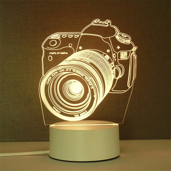 YSITIANNA Acrylic 3D Table Lamp, USB Desk Light Night Light Bed Side Lamp Creative Atmosphere Light for Mother's Day, Thanksgiving Valentines Day (#15-Camera) STNL#063