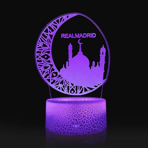 YSITIANNA Eid Night Lights, Ramadan 3D Night Light Mubarak Islam Muslim Desk Lamp 16 Colors Change Light USB Charging Remote Control LED Night Lamp for Bedroom Living Room Eid STNL#1192