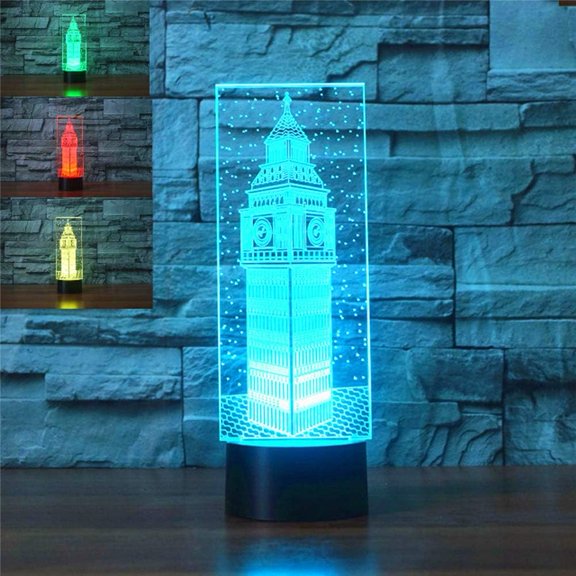 YSITIANNA Home Decoration Big Ben 3D LED Table Lamp Night Light Gift for Child STNL#4439