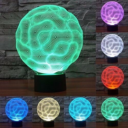 YSITIANNA New 3D Brain Abstract Night Light Touch Switch Decor Table Desk Optical Illusion Lamps 7 Color Changing Lights LED Table Lamp Xmas Home Love Birthday Children Kids Decor Toy Gift STNL#3725