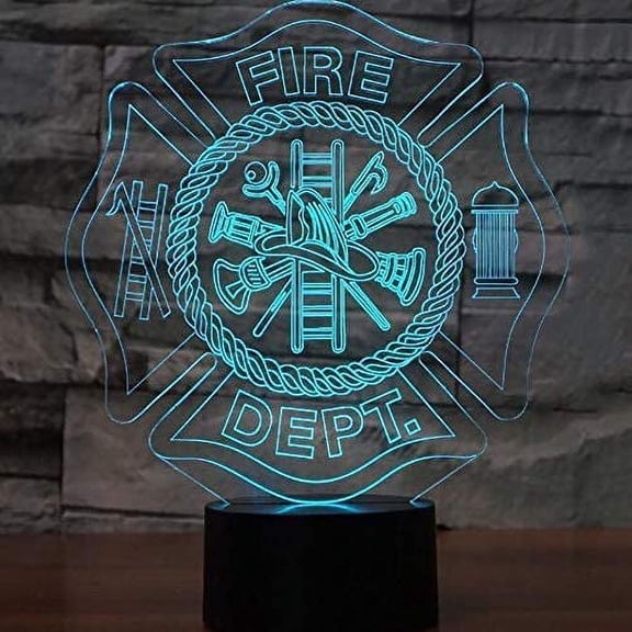 YSITIANNA Night Lights 3D LED Bedroom Sleep Colorful Fire Equipment Shape Desk Lamp Gradient Firefighter Atmosphere Light Kid Bedside Decor STNL#2738