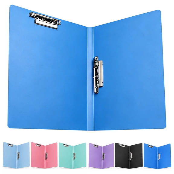 YSKING A4 Punchless File Folder 12.4in ×9.25in, Double Strong Metal Clips PP Report Cover, Letter Size Document Organizer for Office Business Project Paperwork, Practical Office Storage Folder