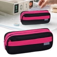 thumbnail image 1 of YSKING Large Capacity Hot Pink Pencil Case,8.66in Triple Zipper Oxford Pouch,Multi Compartment Stationery Organizer for Office College Makeup Storage,Single Aesthetic Pen Storage Bag, 1 of 9