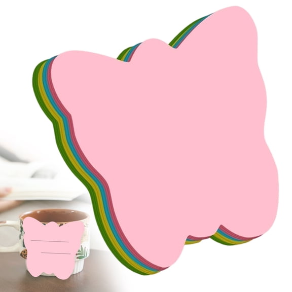 YSKING Novelty Shaped Sticky Notes, Butterfly Shape 2.76 x 2.76 in Pastel Color Self‑Adhesive Memo Pads for Planner Journal Document Labeling Home Office Craft Use