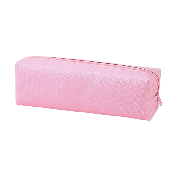 YSKING Simple Zipper Light Pink Pencil Pouch,8.46in Oxford Stationery Bag,Multi-Purpose Travel Cosmetic Portable Small Tool Storage Organizer