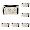 thumbnail image 1 of YSKING White Polka Dot Canvas Pencil Pouch 8.27in, Multi Zipper Large Capacity Stationery Bag, Portable Pen Case for Desktop Office Travel Storage, Cost Effective Multipurpose Pouch Pack, 5Pcs, 1 of 5